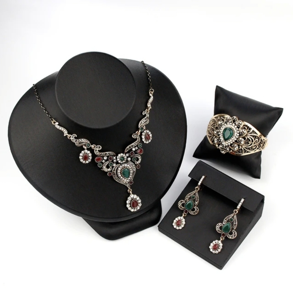 Turkish Vintage LookingJewelrySet for Women,NEW,2PcsAntique,Wedding,HandmadeGift - Picture 12 of 15